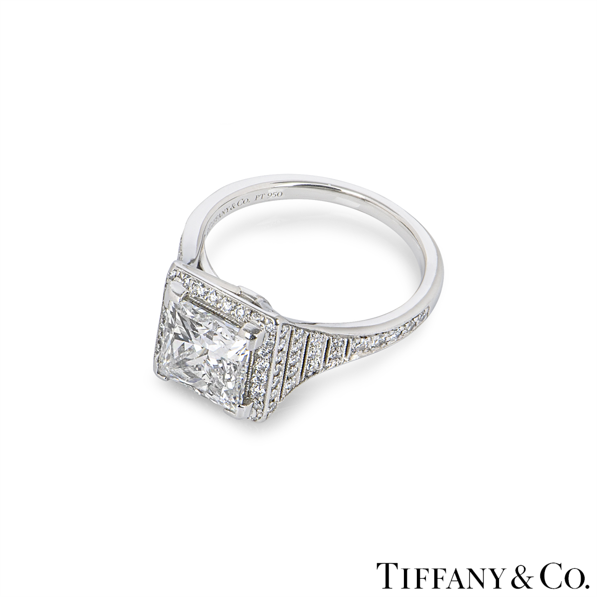 Tiffany & Co. Platinum Princess Cut Diamond Soleste Ring 2.00ct F/VS2